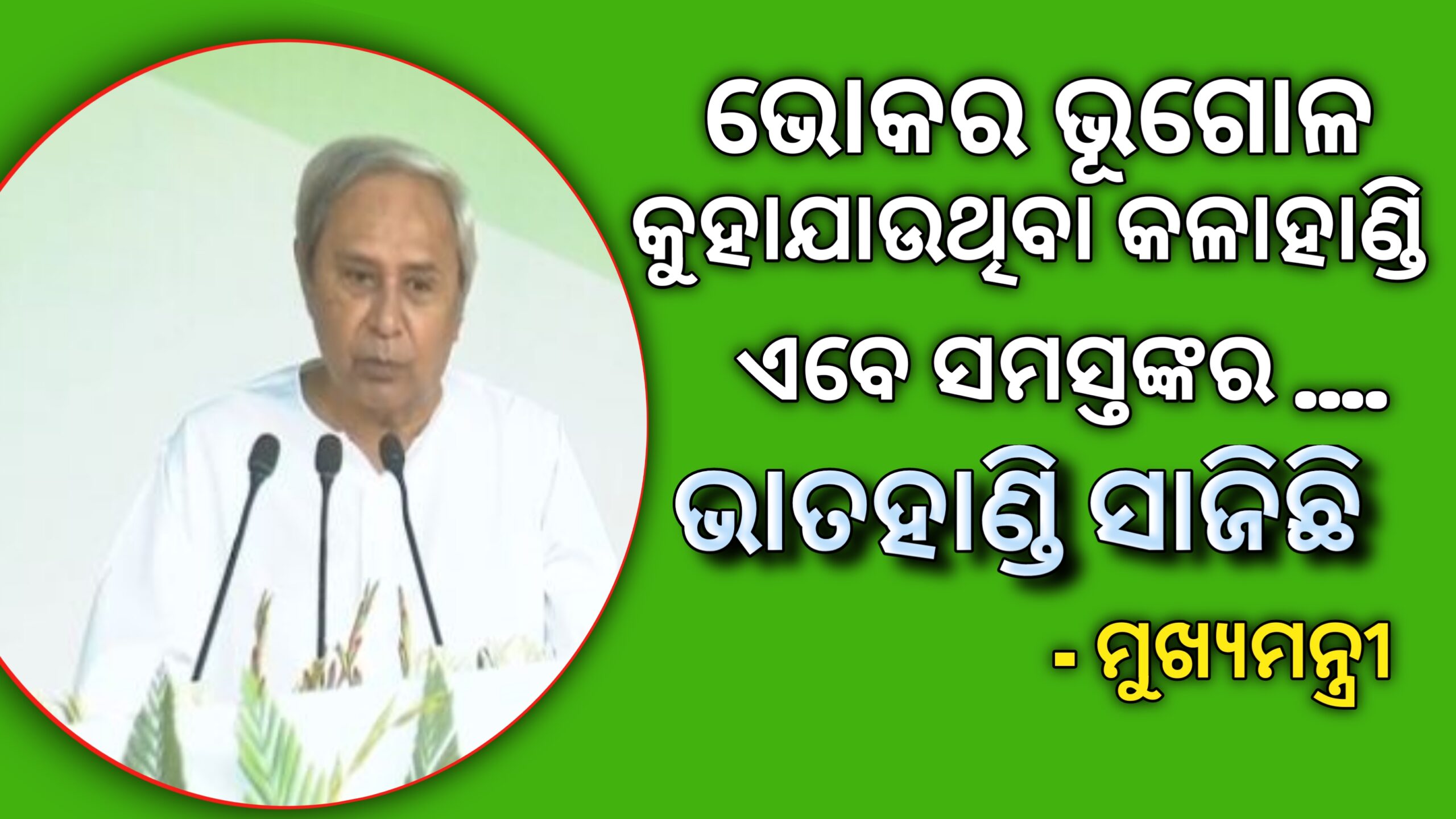 ଭୋକର ଭୂଗୋଳ କୁହାଯାଉଥିବା କଳାହାଣ୍ଡି ଏବେ ସମସ୍ତଙ୍କ ଭାତହାଣ୍ଡି ସାଜିଛି – ମୁଖ୍ୟମନ୍ତ୍ରୀ |