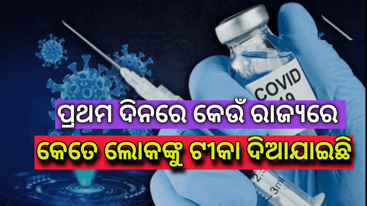 ପ୍ରଥମ ଦିନରେ କେଉଁ ରାଜ୍ୟରେ କେତେ ଲୋକଙ୍କୁ ଟିକା ଦିଆ ଯାଇଛି …