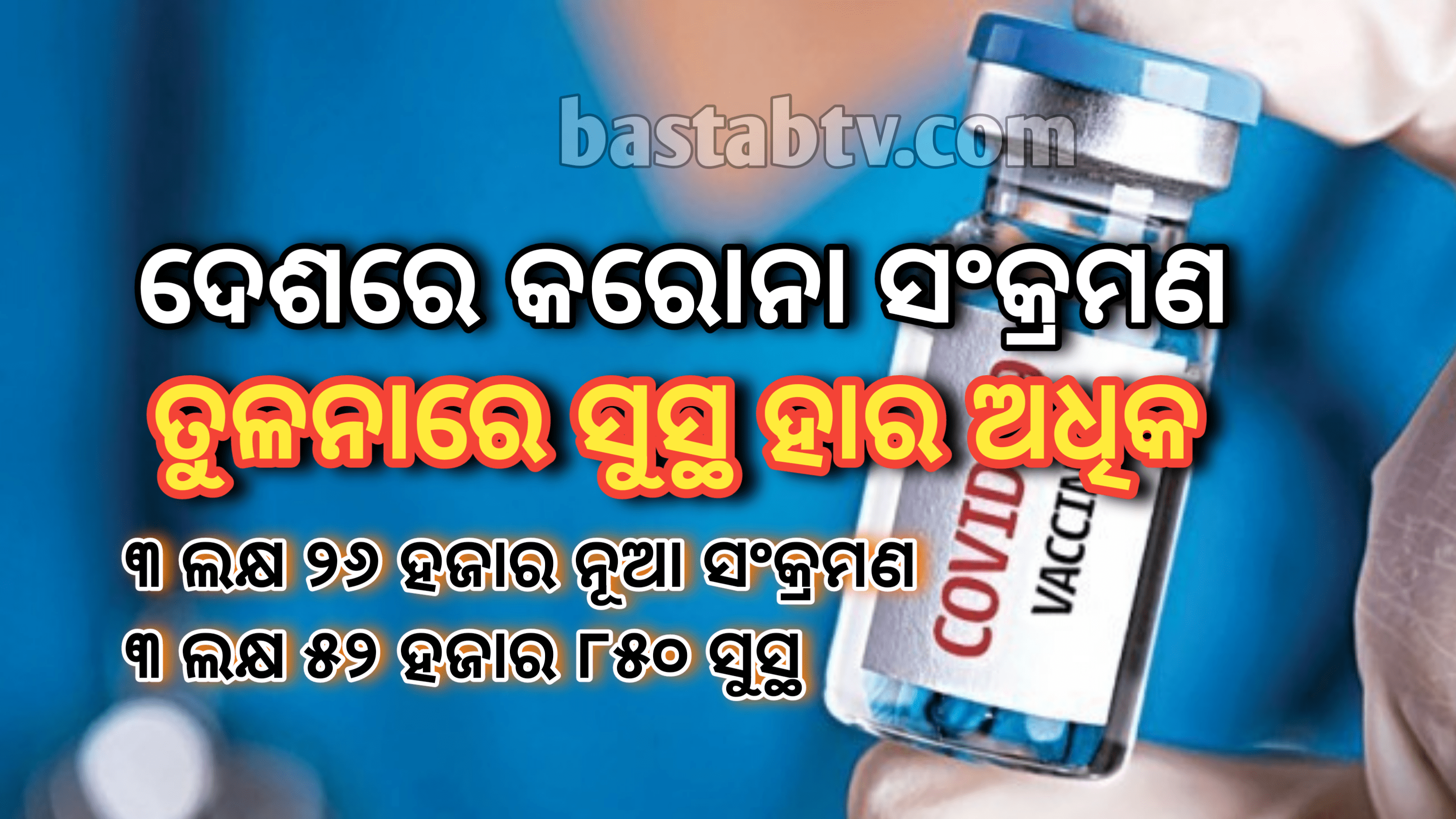 ଦେଶରେ ଗତ ୨୪ ଘଣ୍ଟା ମଧ୍ୟରେ ସଂକ୍ରମଣ ଠାରୁ ଅଧିକ ସୁସ୍ଥ  ୩ .୨୬ ଲକ୍ଷ ନୂଆ ମାମଲା ଆସିଥିଲା ବେଳେ ,୩ ଲକ୍ଷ ୫୨ ହଜାର ୮୫୦ ଆରୋଗ୍ୟ ଲାଭ କରିଛନ୍ତି